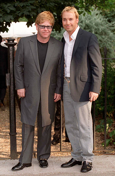 Elton John and David Furnish at Sir David Frost’s Summer Party, Chelsea, London