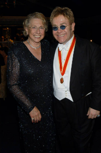 Sir Elton John and his mother Sylvia at the Fifth Annual White Tie & Tiara Ball to Benefit the Elton John AIDS Foundation, Windsor, June 26, 2003