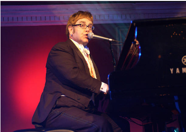 Sir Elton John performing during The White Tie & Tiara Ball in London, 2002