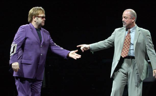 Sir Elton John and Billy Joel at Madison Square Garden during Face to Face 2002