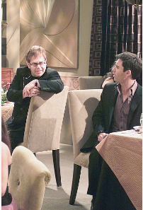 Sir Elton John on the set of Will & Grace - The Honeymoon’s Over, aired December 5, 2002