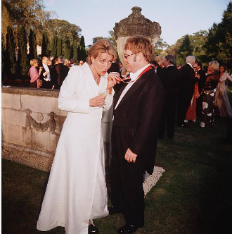 Emma Thompson and Sir Elton John at the 2002 White Tie and Tiara Ball, Windsor, England