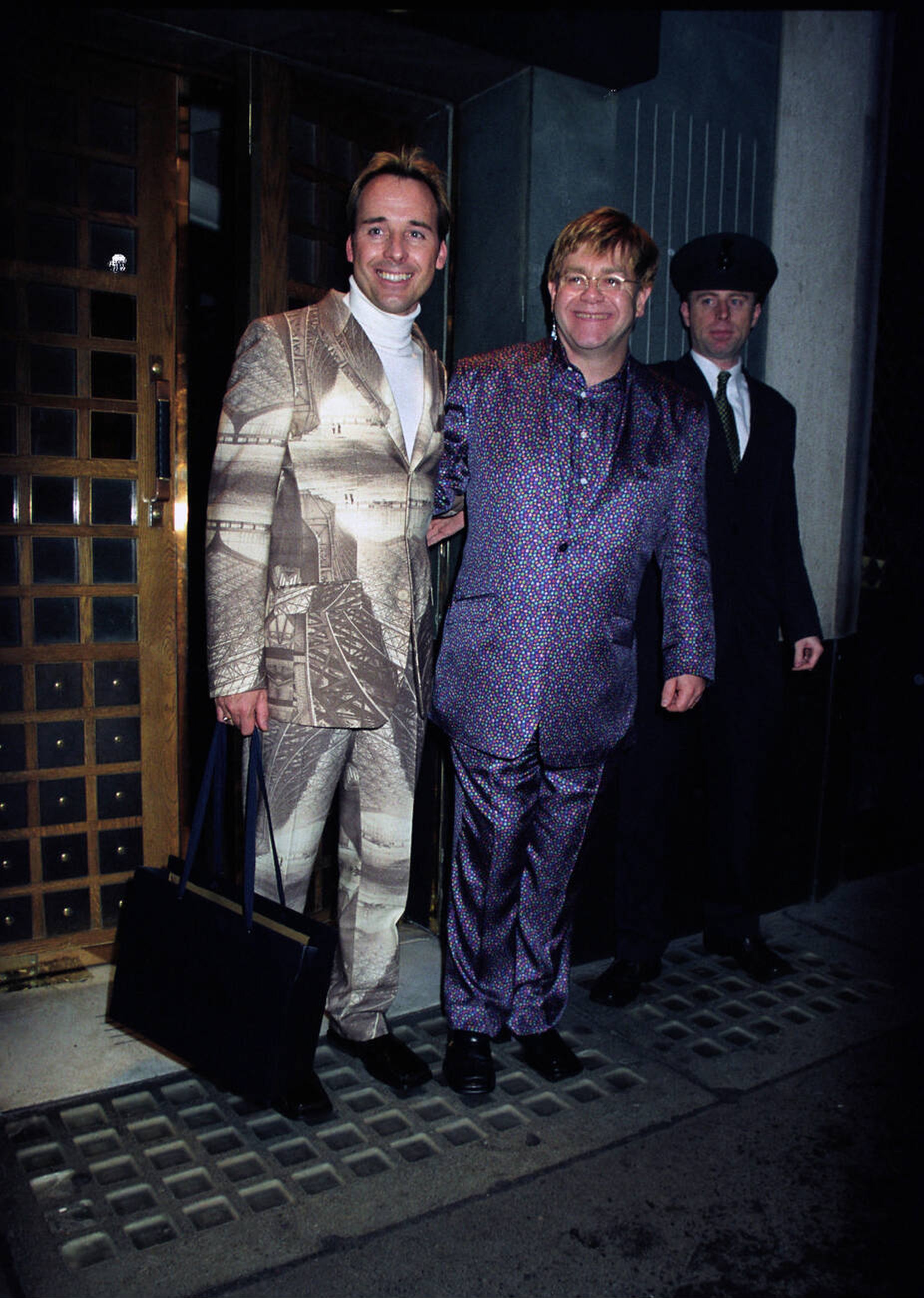 Elton John and David Furnish at IVY 2001