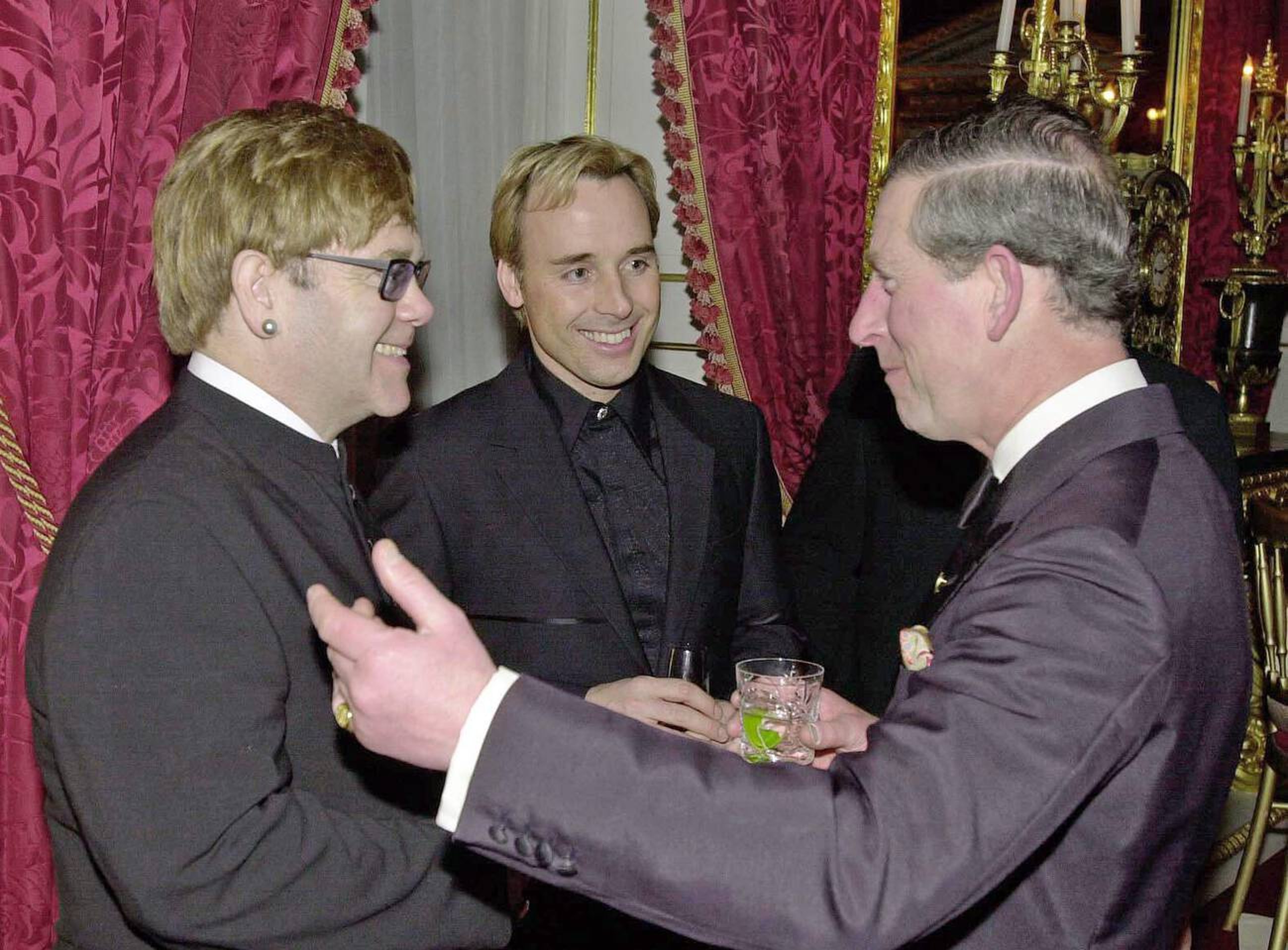 Prince of Wales with Elton John and David Furnish