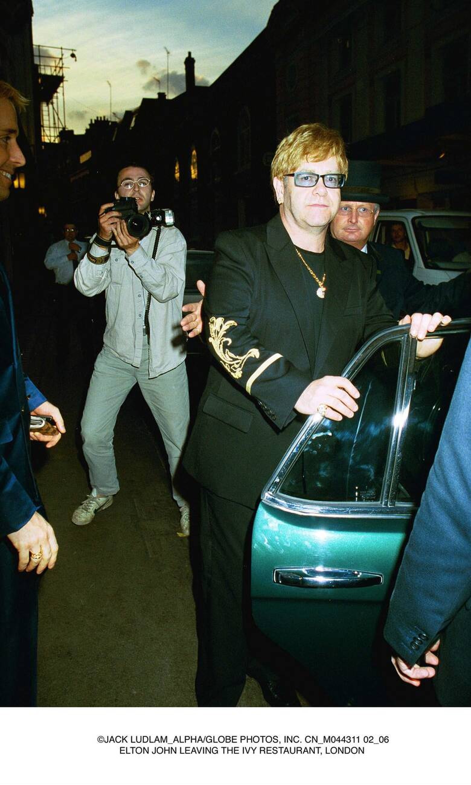 Elton John leaving The Ivy Restaurant, London - February 6, 2001