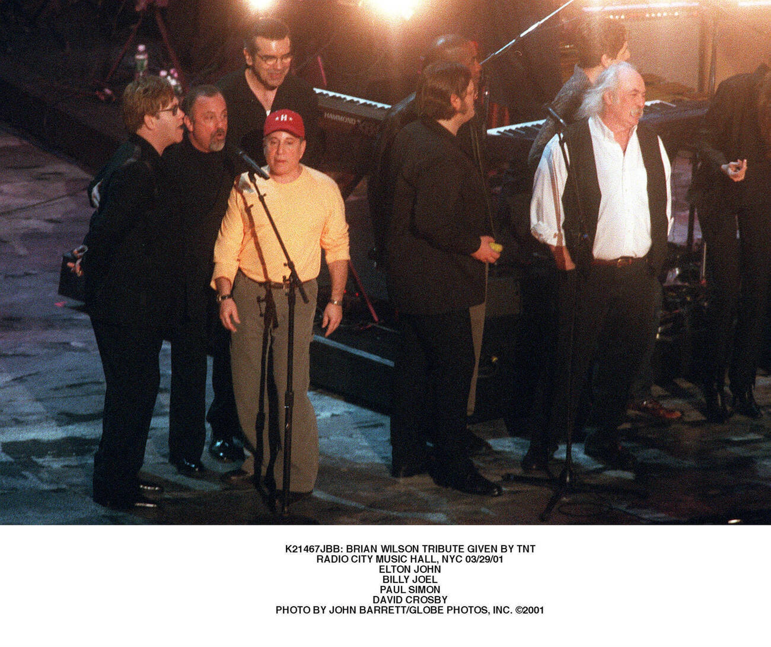 Elton John performing at the Brian Wilson Tribute, Radio City Music Hall, New York – March 29, 2001