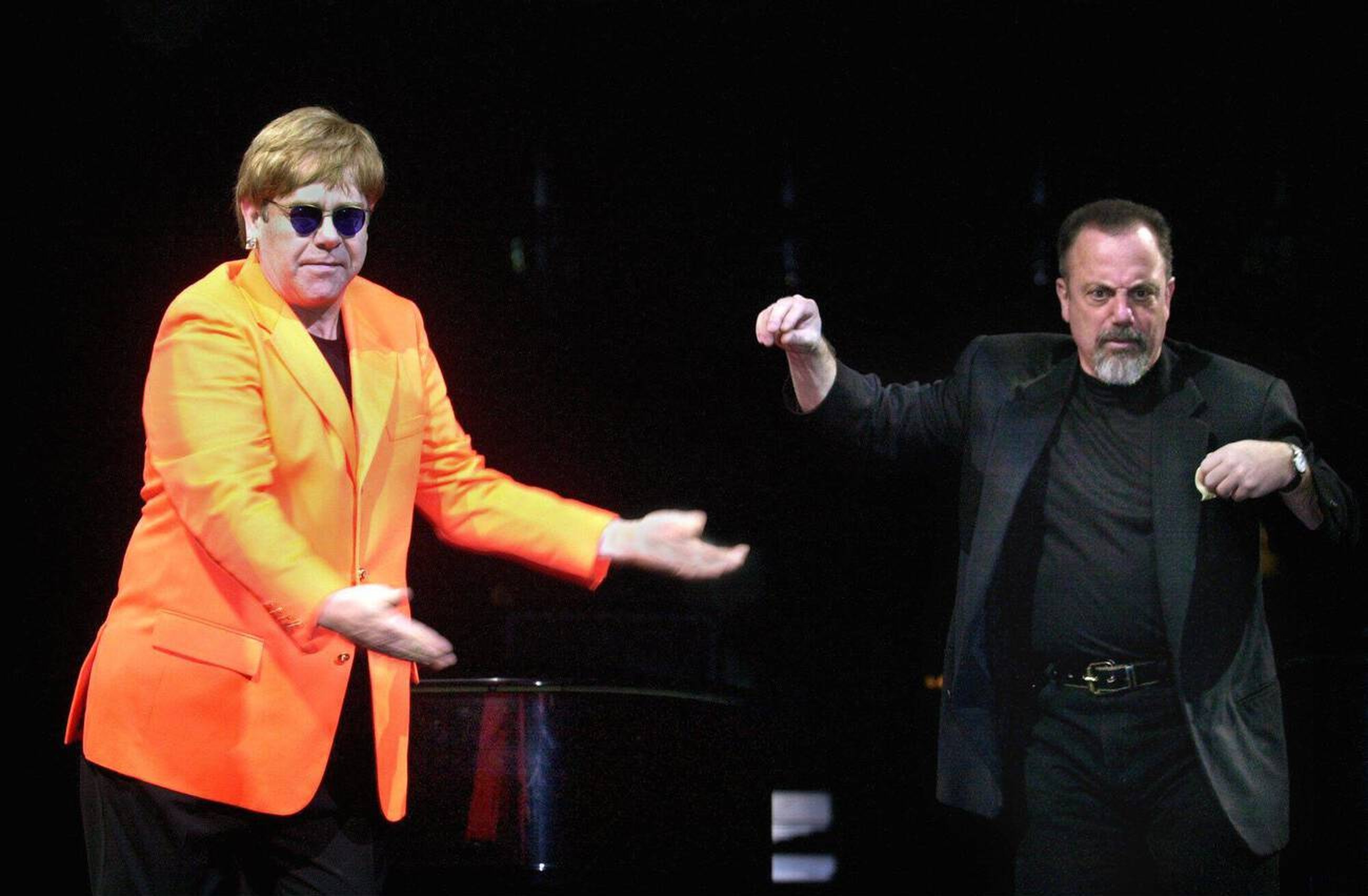 Elton John and Billy Joel performing at Arco Arena 2001