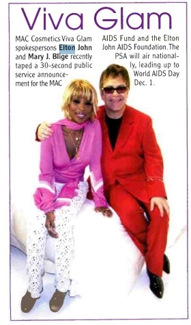 Citation from Billboard PDF about MAC Viva Glam featuring Elton John and Mary J. Blige