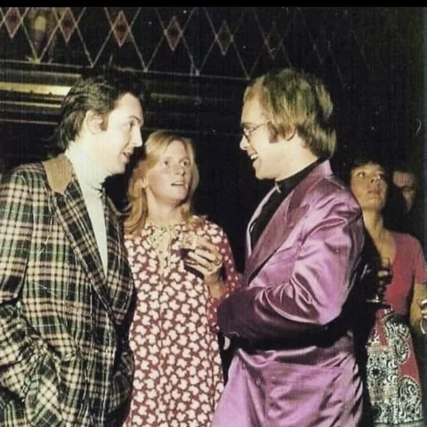 Paul McCartney, Linda McCartney and Elton John