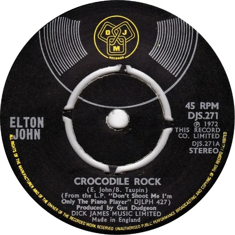 UK 45 Crocodile Rock b/w Elderberry Wine