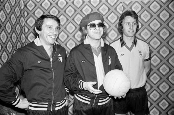 Elton John pictured with Graham Taylor