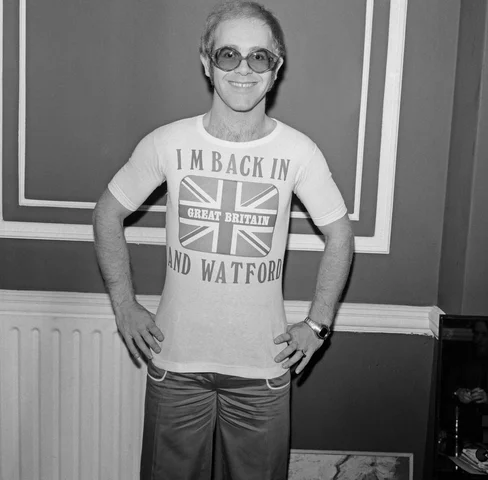 December 1974 Elton John returns from America to announce that he is back in Britain for good. Elton said "I'm staying in Britain.