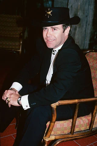 Elton John pictured in New York City on December 1, 1981.