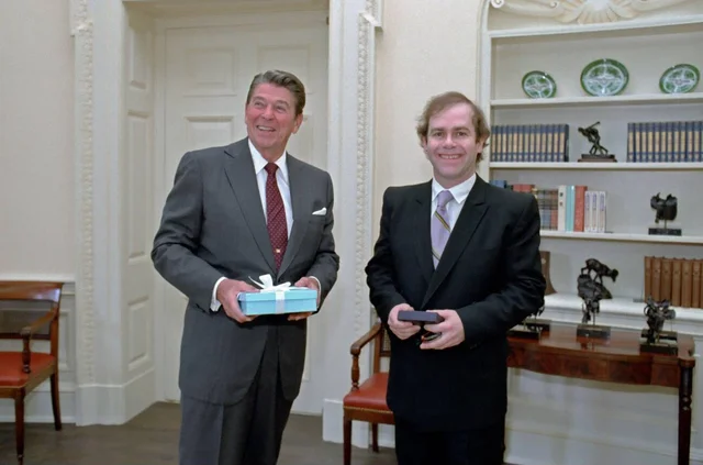 8/4/1982 President Reagan Photo Op. With Elton John in Oval Office