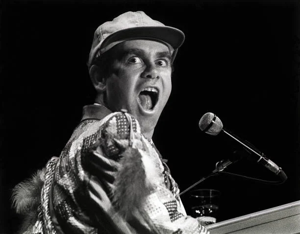 Elton John... ROTTERDAM, NETHERLANDS - MAY 8: Elton John performs on stage at Ahoy on 8th May 1982 in Rotterdam, Netherlands.