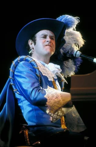 Elton John Performs Live In New York NEW YORK - AUGUST 04: Elton John performs live on stage at Madison Square Garden, New York on August 04 1982