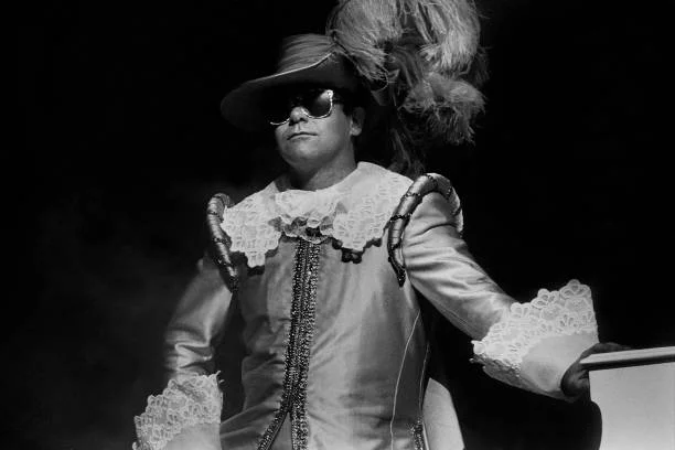 Elton John at the Poplar Creek Music Theater in Hoffman Estates, Illinois, July 10, 1982