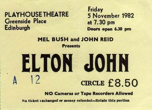 Concert Details Date: Friday, November 05, 1982 Venue: Playhouse Theatre Location: Edinburgh, Scotland, United Kingdom