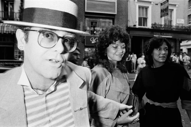 Elton John and his wife Renate arrive at the Comedy Theatre. 14th June 1984.