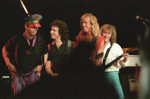 ST. PAUL, MN - SEPTEMBER 18: Elton John and band performs during the Breaking Hearts Tour at the St. Paul Civic Center in St. Paul, Minnesota on September 18, 1984