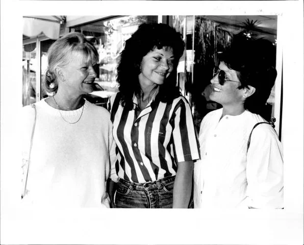 Left to right: Betty Ritchie wife of promoter with Renate Blauel, Elton John's fiancee, and Patti Mostyn shopping in Double Bay. February 11, 1984.