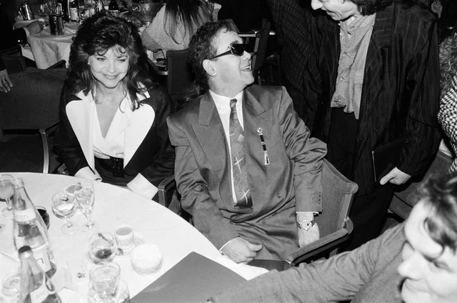 The Ivor Novello Awards at Gorsvenor House, London. Pictured, Elton John and his wife Renate. 7th May 1986.