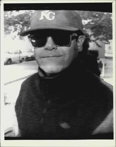 Elton John leaves hospital after throat operation.Pix taken from Channel Nine Film. January 08, 1986.