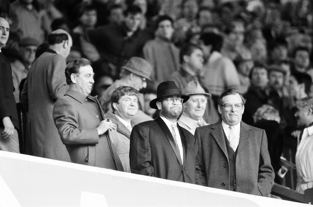 Tottenham 4-1 Watford, FA Cup semi final match at Villa Park, Saturday 11th April 1987. Elton John, Chairman Watford FC