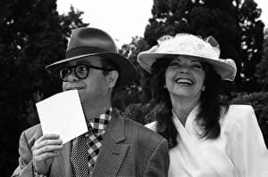 Elton John and his wife Renate at the wedding of Emma Forbes and Graham Clempson. Virginia Water, Surrey. 5th September 1987