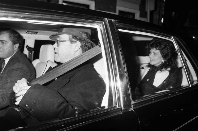 Elton John and his wife Renate. 13th January 1988.