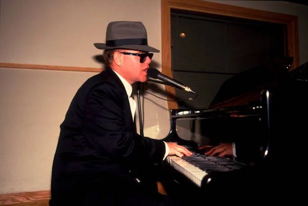 Elton John at a CD Release Party at the Chicago Recording Company, Chicago, Illinois, June 23, 1988.