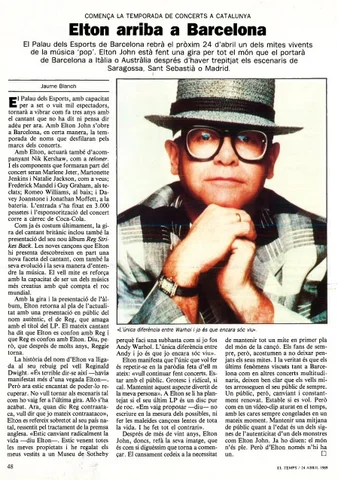 El Temps Release Date: April 1989