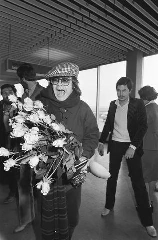 Arrival Elton John at Schiphol Airport,