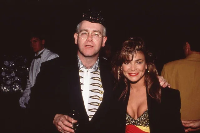 Elton John and Paula Abdul on March 26, 1990