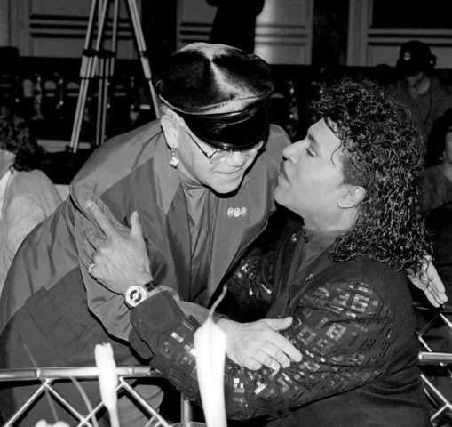 Elton John and American musician, singer, and songwriter Little Richard