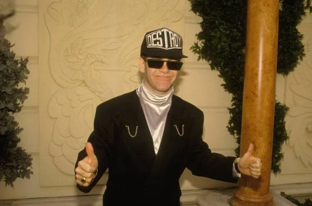 Elton John at the Hotel Ritz Elton John at the Hotel Ritz on December 5, 1990, in Paris, France.