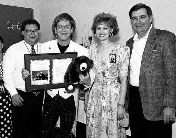 Elton John/Coca-Cola backstage at Lakewood Amphitheater - 08-11-1992