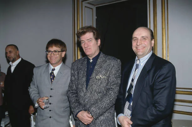 Presentation of the new Cartier perfume. Eddy Mitchell with Elton John and Bernard Loiseau at the launch party for the new Cartier fragrance "Le Pasha."