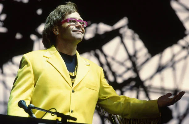Elton John on stage at the Hippodrome de Vincennes concert hall