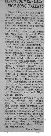 Leon Russell / Elton John / McKendree Spring  Nov 21, 1970   New York, New York, United States