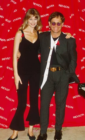 ELTON JOHN WITH CLAUDIA SCHIFFER 5-6-1993