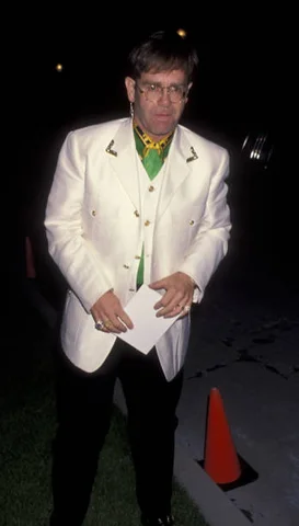 Elton John attends Gala Honoring Anthony Hopkins on March 27, 1993 at Ed Limotta's home in Hollywood, California.