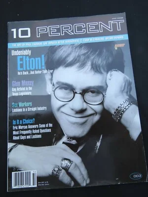 US MAGAZINE - 10 Percent  Elton John cover and article: Undeniably Elton! He's Back... And Better Than Ever.