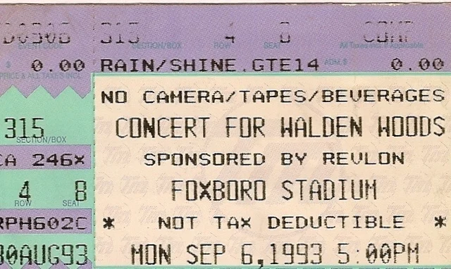 Walden Woods benefit concert. This show was recorded for radio broadcast. Artists appearing: Melissa Etheridge, Aerosmith, Sting, Elton John and Don Henley.
