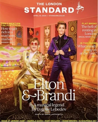 Elton John & Brandi Carlile The London Standard UK Newspaper 11th April 2025   Elton John & Brandi Carlile The London Standard UK Newspaper 11th April 2025
