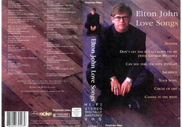 UK VIDEO - LOVE SONGS  Released in conjunction with the CD collection.