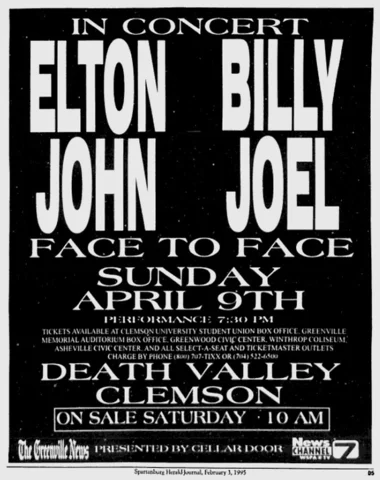 Elton John / Billy Joel on Apr 9, 1995