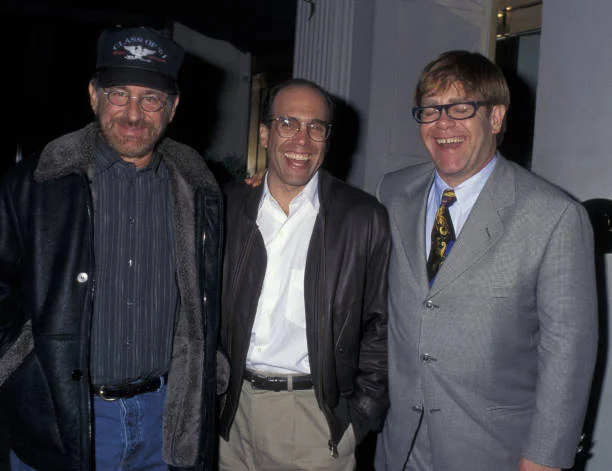 Celebrity Sightings at Coco Pazzo Restaurant in New York City - November 6, 1995 Steven Spielberg, Jeffrey Katzenberg and Elton John