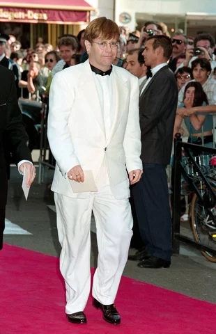 May 1996: Singer Elton John at the 49th Cannes Film Festival. File photo