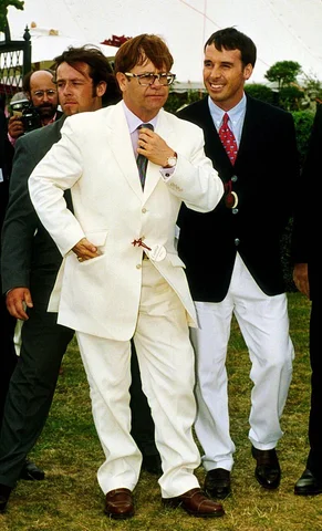 June 17, 2005 - ELTON JOHN WITH DAVID FURNISH AT CARTIER INTERNATIONAL POLO 7-28-1996